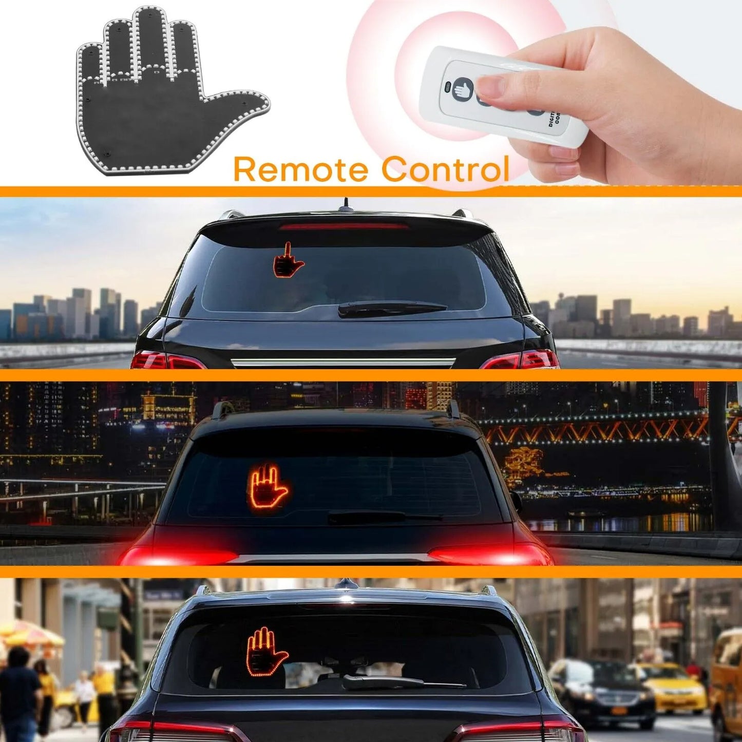 LED Rear Window Display for Signals & Reactions