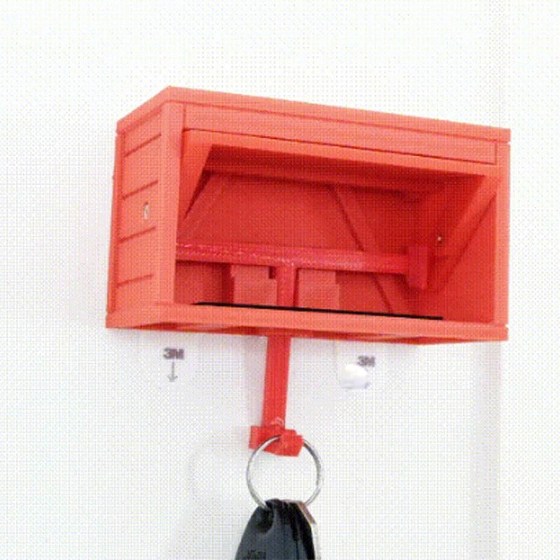 Wall-Mounted Key Rack with Mini Garage Design